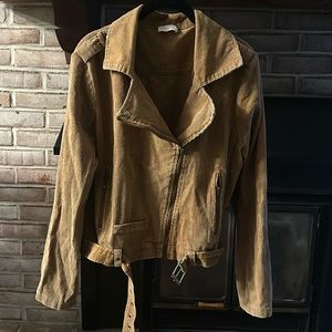 Brown corduroy bomber jacket